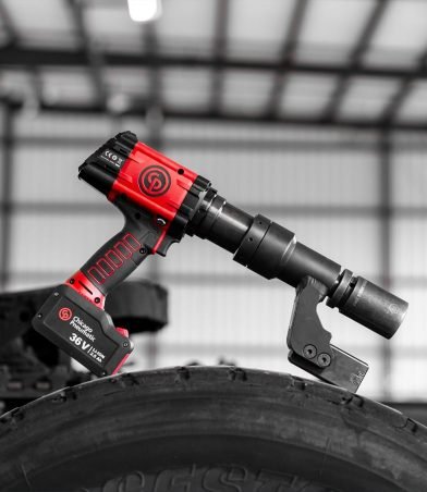 CP8609 battery torque wrench on a wheel
